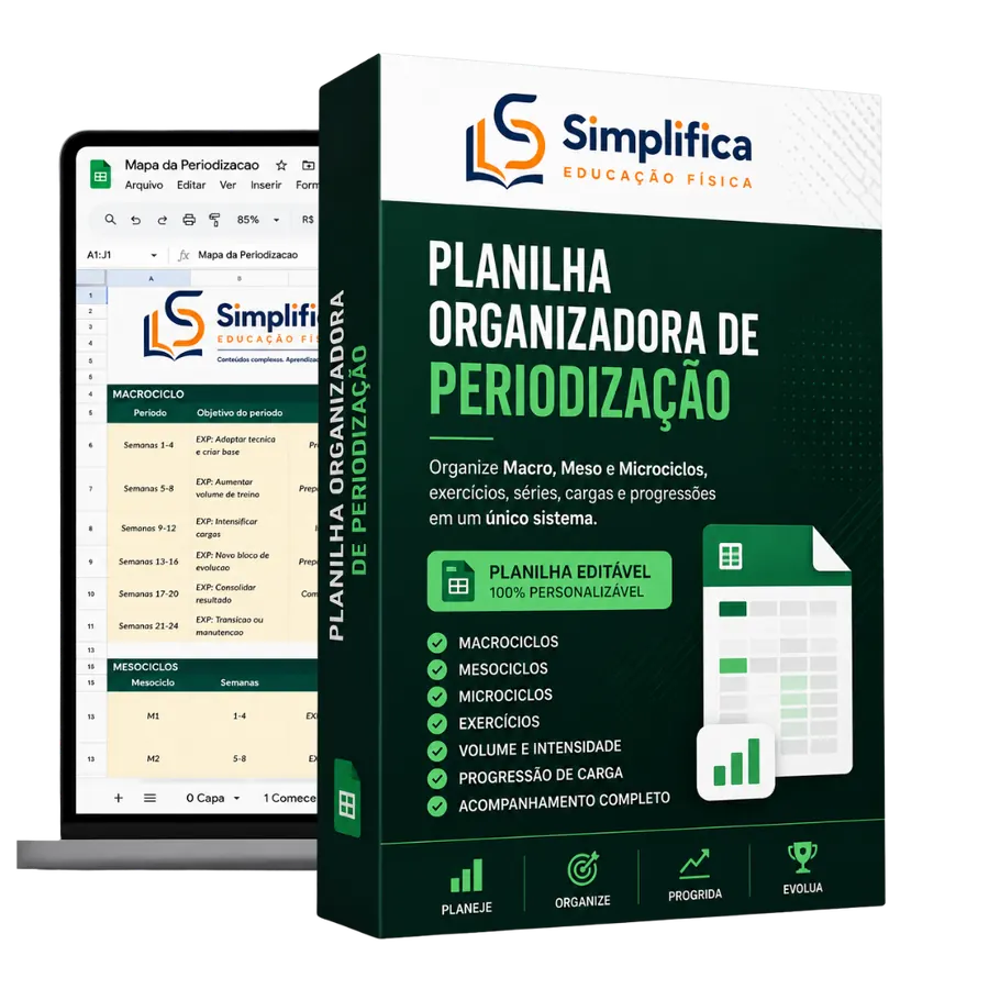 Mockup do bônus Planilha Organizadora de Periodização